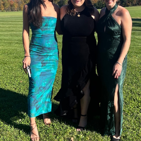 Blue & Team Floral Maxi Tube Top Bodycon Maxi Dress sz XS - Picture 3 of 8